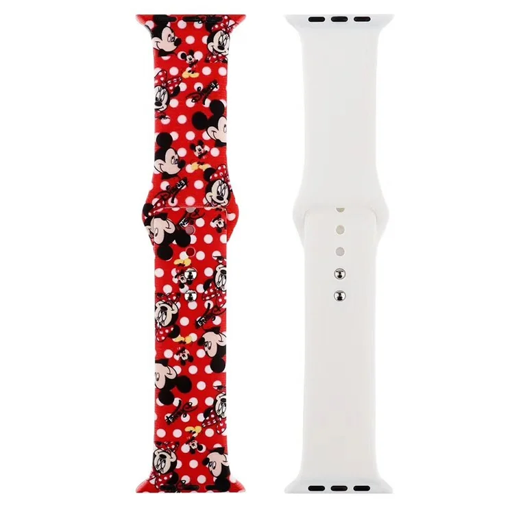 11 Ремешок с принтом для apple watch 5, 4, ремешок 44 мм, 40 мм, iwatch 5, 4, 3, 2, 1, ремешок 42 мм, 38 мм, спортивный силиконовый браслет, наручный ремень, аксессуары - Цвет ремешка: 11
