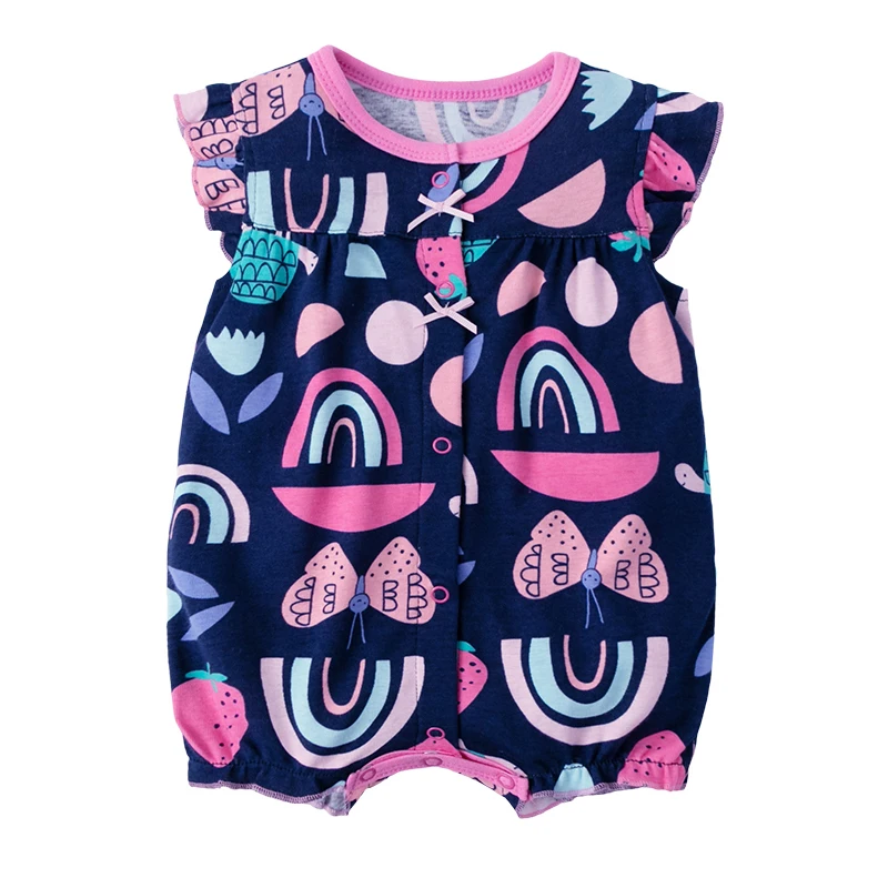 Baby Rompers For 6 24 Months Girls Sleeveless Cotton Print Jumpsuiit