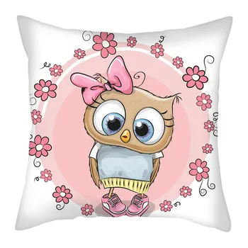 

Nanacoba Cartoon Animals Printed Cushion Cover Rabbit Cat Pillow Covers for Home Sofa Decorative Throw Pillowcases Short Plush