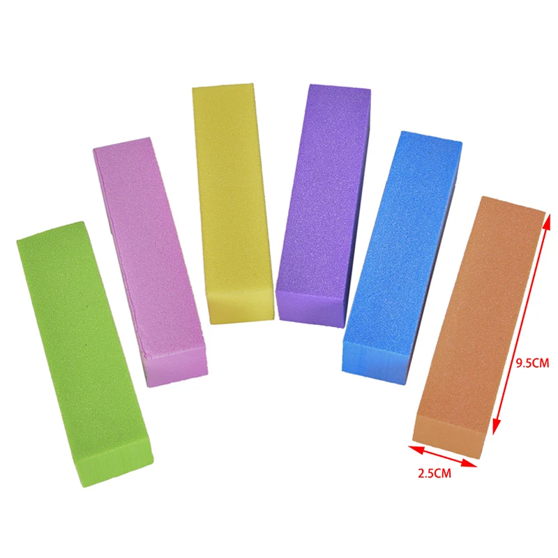 10Pcs Sanding Sponge Nail Files Buffers Grinding Polishing Block Manicure Nail Art Tool Multi Color Hot Sale