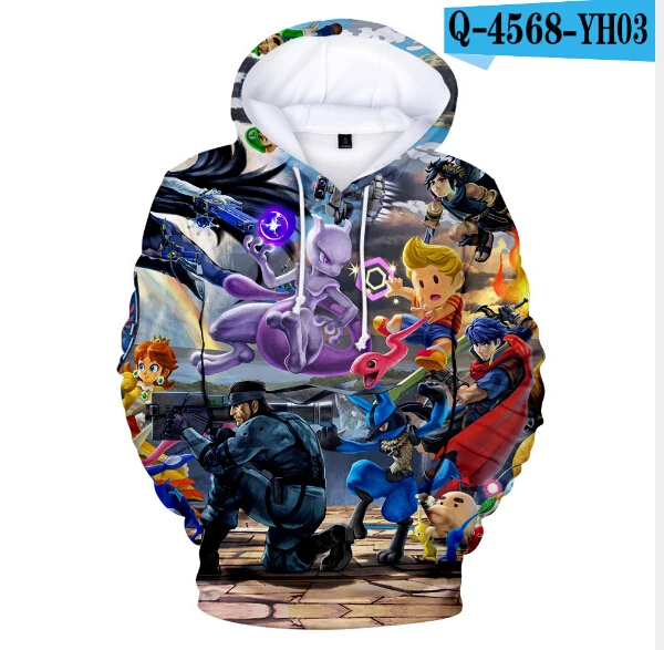 Последние классические игры супер толстовка с Марио для мужчин/женщин Super Smash Bros 3D толстовки уличная Толстовка детская куртка одежда - Цвет: color at picture