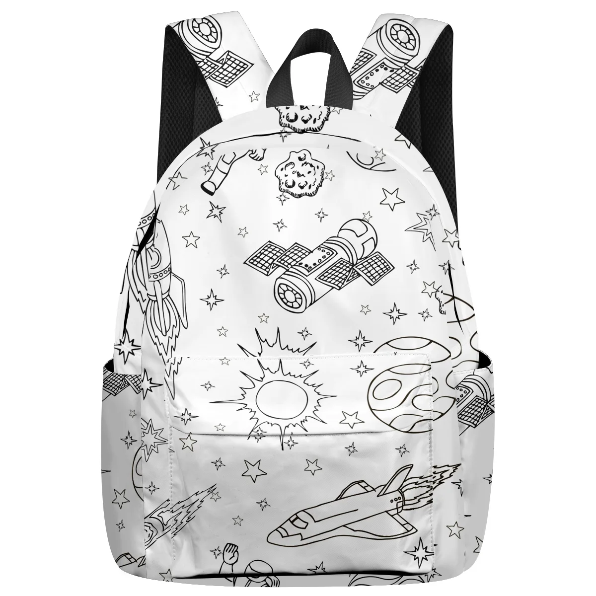 

WHEREISART Outer Space Graffiti Backpacks Multipurpose Daypacks Soft And Comfortable Laptop Backpacks Water-Repellent Kids