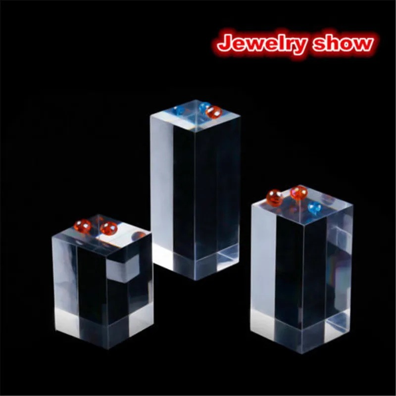 

Acrylic Earring Gem Display Stand Clear Square Rack Jewelry Show Case Holder Ring Diamond Display 6 Sizes