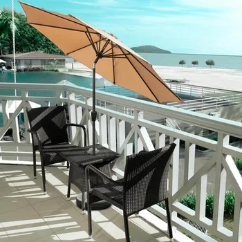 

2.7m Sunshade Foldable Beach Umbrella Waterproof Outdoor Furniture Garden Patio Hand-cranking Style Shading Supplies Yellow/red