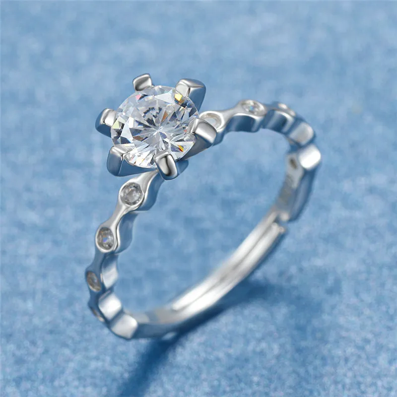 Минималистичное женское 3CT кольцо с натуральным камнем, классическое чистое серебро, обручальное кольцо, модные свадебные кольца невесты для женщин