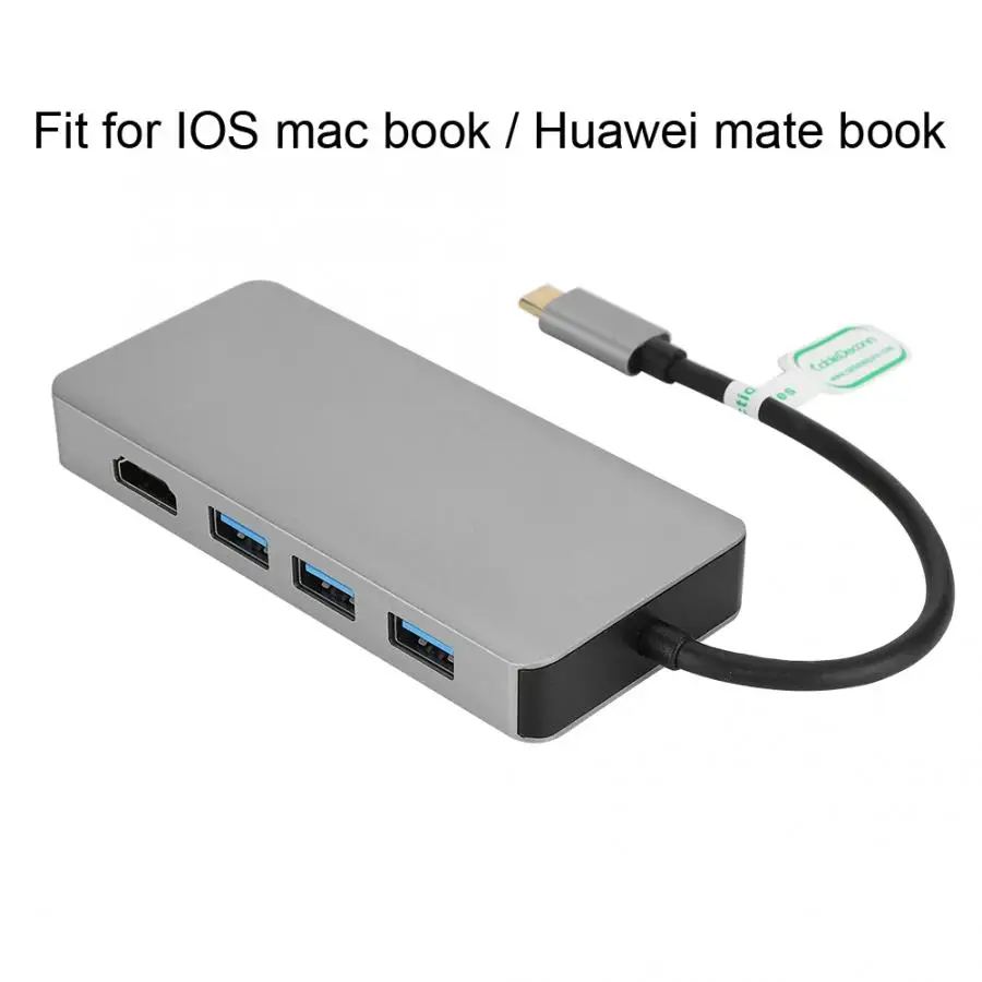 Type-C многофункциональный конвертер с VGA+ HDMI+ USB3.0 x 3 интерфейс расширения для 4K HD видео для IOS book/huawei mate book