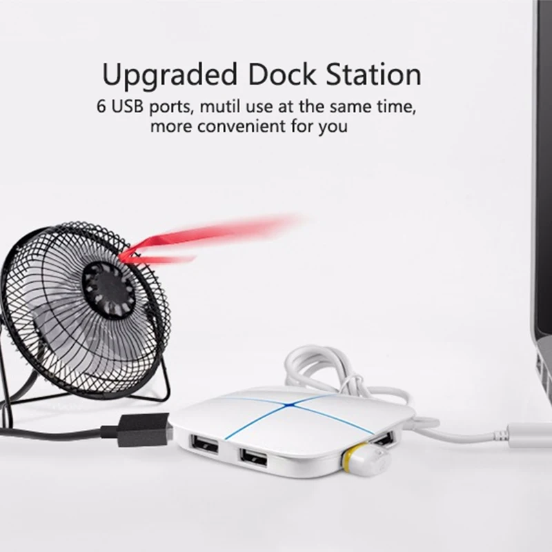 11 6-порт 2-слот для карт памяти USB 2,0 концентратор разветвитель, карты памяти SD/TF кард-ридер для настольного компьютера/ноутбука Поддержка цифровой Камера/принтер/флеш-накопитель