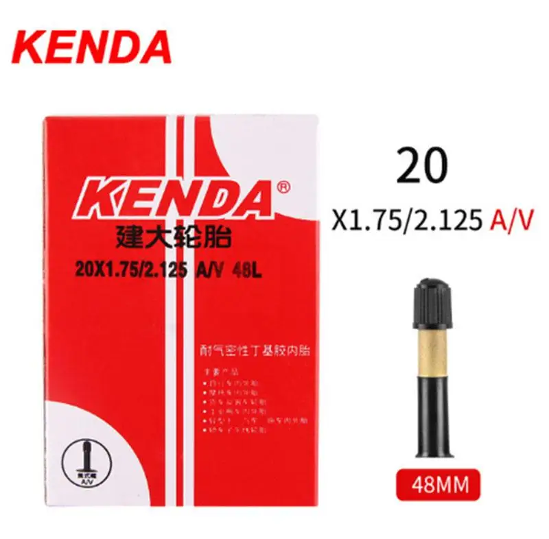 20X1.75 48L AV 2 шт. Kenda ниппелем для горного велосипеда дорожный велосипед шины реагенты обогащения бутил резиновая камера велосипедной шины 26/27. 5/29/700c ультралегкий, нержавеющий ниппель камеры высокого давления к клапану Шредера трубки - Цвет: 20X1.75 48L AV