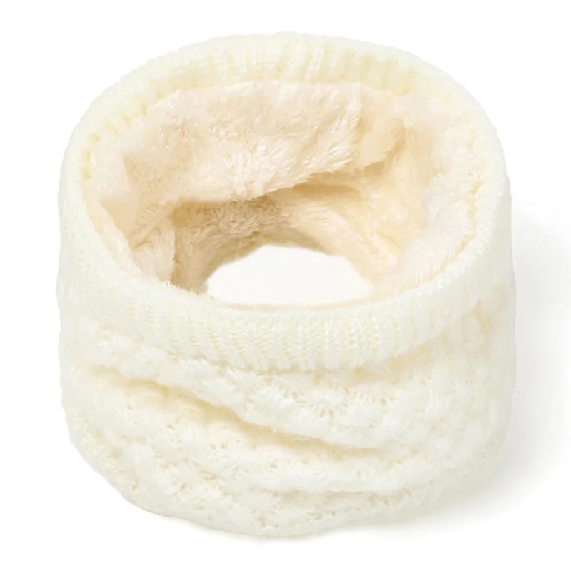Вязаный шарф на шею зимний женский мужской толстый флис внутри шерстяной воротник кольцо шарф эластичный вязаный шарф снуд - Цвет: Color 4