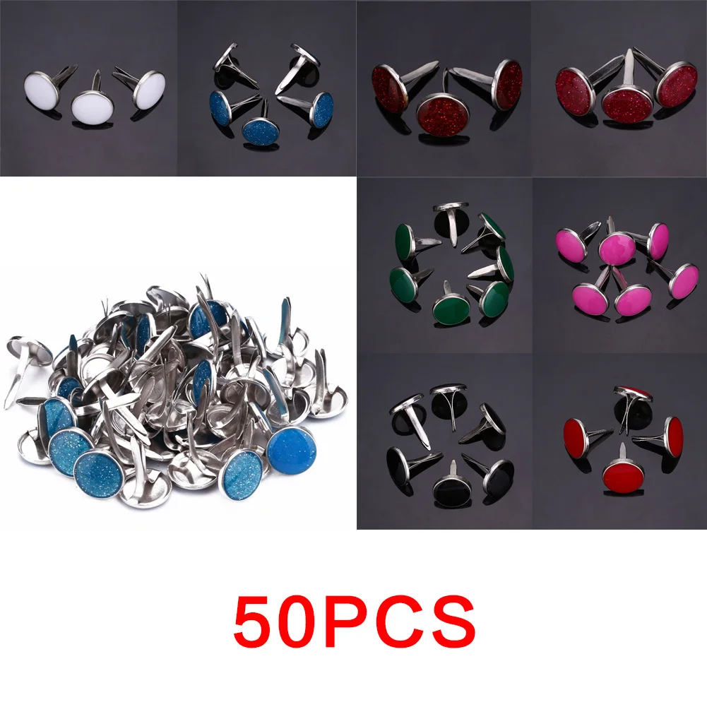 DIY 50 шт 12 мм металлические круглые украшения для скрапбукинга Brads