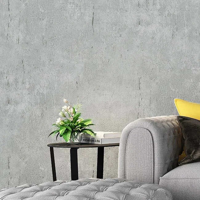 Concrete Gray Винтажные промышленные простые сплошные обои для домашнего декора тисненая искусственная кожа бетонные стены серый цвет обои рулоны для тканевого магазина - Цвет: Concrete Gray
