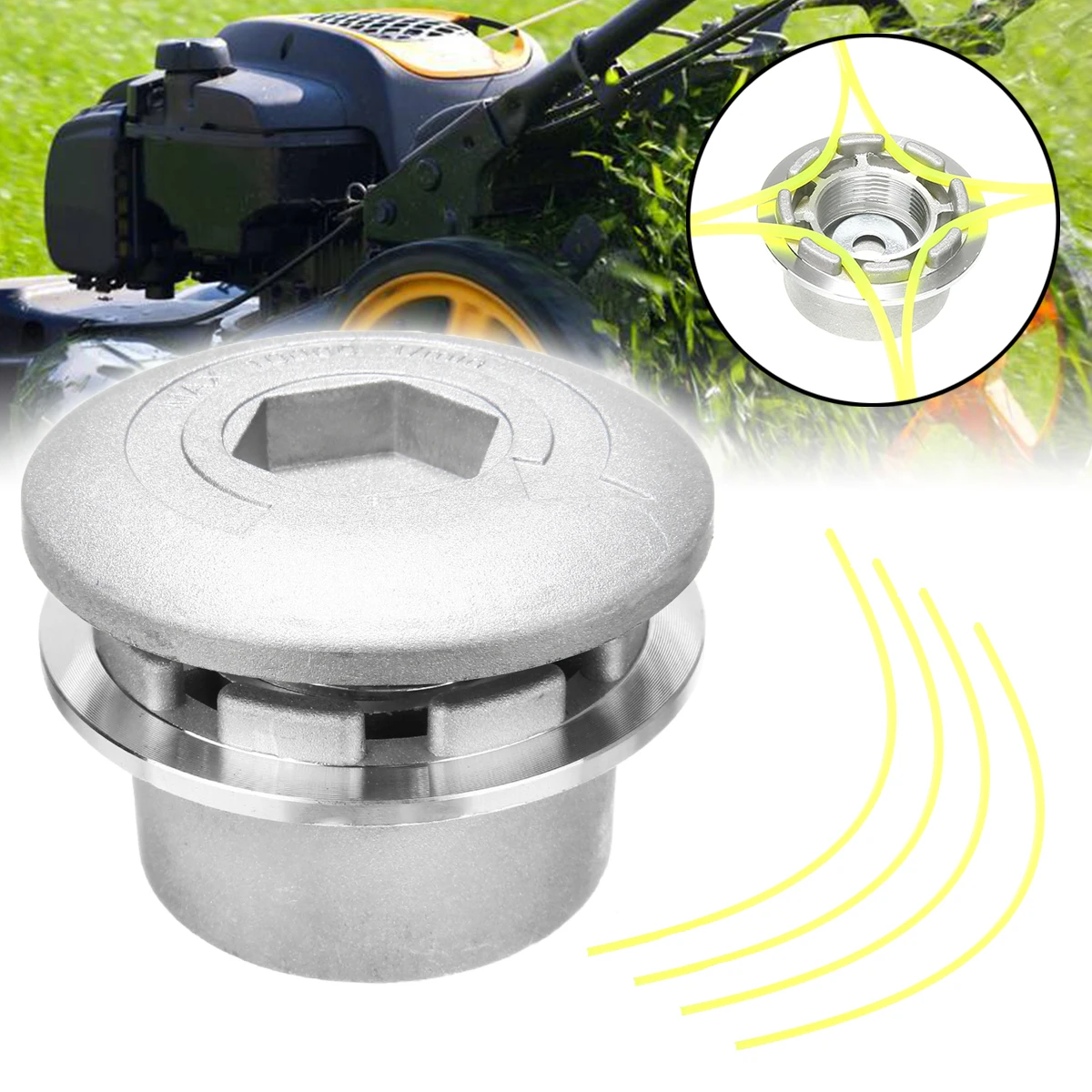 New Aluminum Strimmer Trimmer Head Brushcutter With String Set Universal 139/GX35 Lawn Mower Grass Cutting Head Accessory