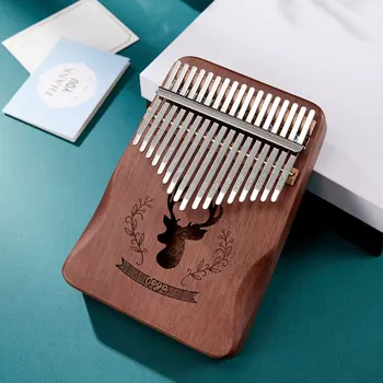 

17 Keys Reindeer Print Kalimba Instrument Thumb Finger Mahogany Musical Piano Lightweight Portable Music Elements