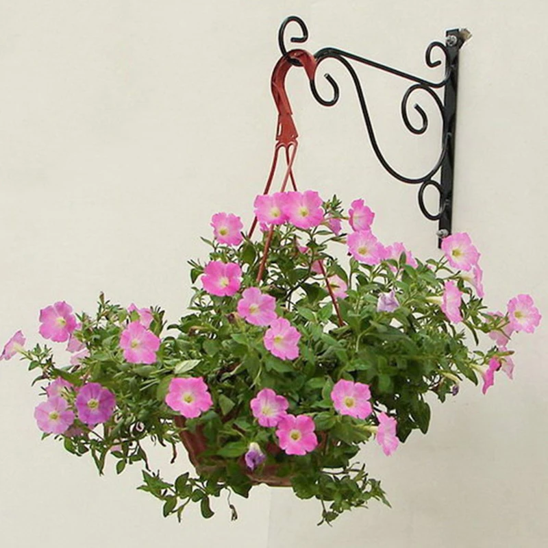 Plant Stand Stand for Flowers 3D Geometric Wall Hanging Balcony Plant Flower Pot Wrought Iron Hooks Holder Wall-Mounted Basket Bracket Plant