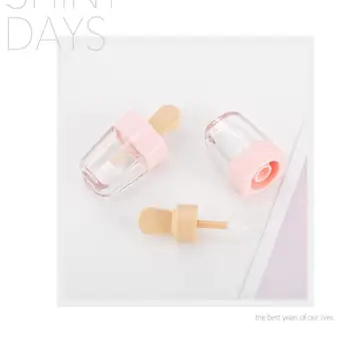 

1pcs Lip Gloss Bottle Lip Glaze Tube Empty Pink Ice Cream Lipgloss Tube Packaging Material Makeup Empty Mini Sample Lip Glaze