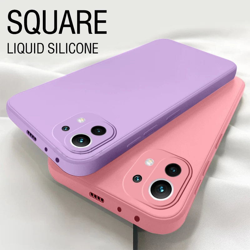 Square Liquid Silicone Case For Xiaomi Mi 8|Mi 9|Mi CC9|Mi 9SE|Mi 10|Mi 10T Lite|Mi 10 Pro|Mi 11|Coque Slim Matte Soft Cover