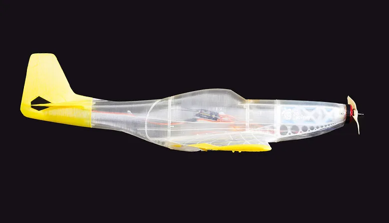 3D печатная P51-D модель самолета с фиксированным крылом
