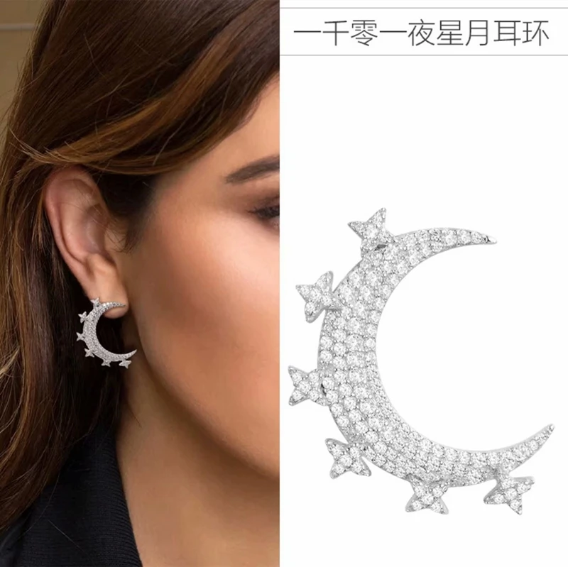 Moon Star серьги одна тысяча и ночь 925 пробы серебро медь циркон искусство фестиваль