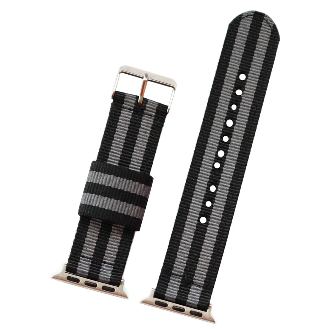 For iWatch Rainbow Strap Woven Canvas Nylon Band Loop Belt Bracelet Wristband Replacement Band Watch Accessories 38mm 44mm