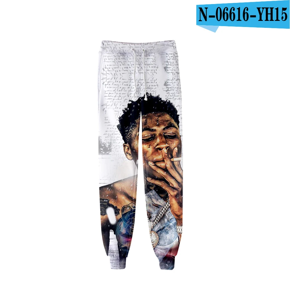 YoungBoy ни разу не ломались снова теплые поп 3D Мода Высокое качество Повседневное длинные брюки 2 - Цвет: Золотой