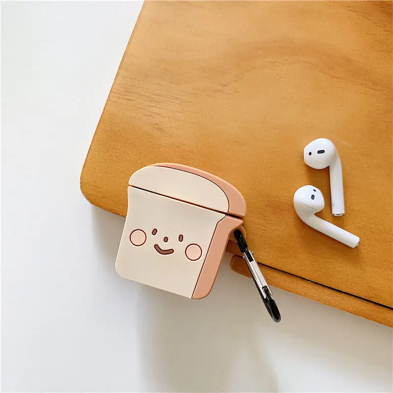 3D Пищевой хлеб для тостов чехол для наушников Airpods 1 2 чехол TPU Мягкий Bluetooth чехол для наушников Airpods 1 2 зарядная коробка