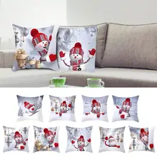 Новогодний Рождественский Чехол на подушку Санта Клауса, домашняя декоративная наволочка, диван, Декор автомобиля, подушки со снеговиком
