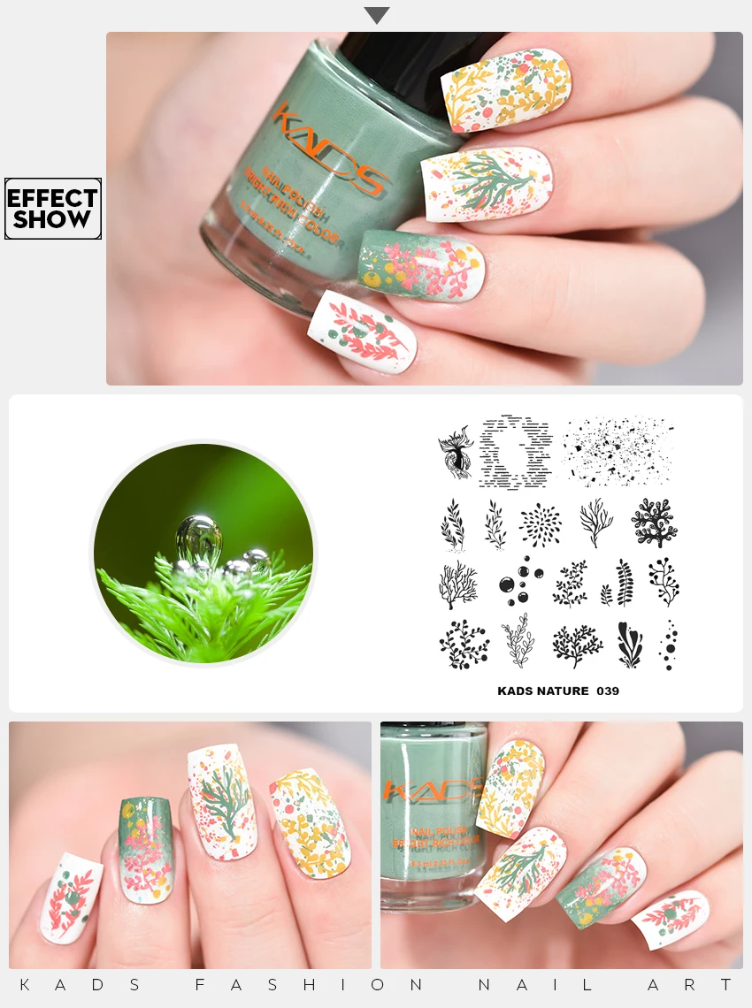 Nail Art Stamp Plate Nature 039 Plant Bubble Pattern Stamping Plate Nail Art Image Stencils for Nail Polish Manicure Print Tools