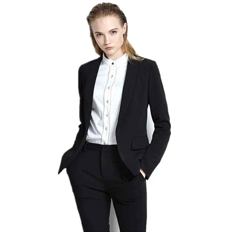 Schwarz Frauen Anzugen Amt Uniform Designs Frauen Hosen Anzug Slim Fit Formale Hose Anzuge Fur Hochzeiten Tuxedo Benutzerdefinierte Formal Pant Suit Designer Pant Suitspant Suits Aliexpress