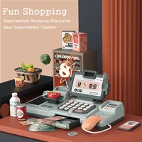 Girls Toys Children's cash register Pretend Play Electronic Scan Swipe The Card  Convenience Store Cashier Toys for Kids 2
