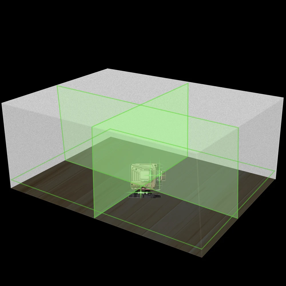 Лазерный нивелир беспроводной дистанционный 3D 360 горизонтальный вертикальный крест 12 линий зеленый луч линия супер мощный с штативом и батареей