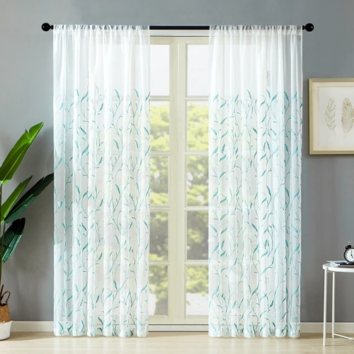 

Yaapeet 1pc Modern Plant Printed Sheer Curtain Pastoral Pretty Blackout Curtain 4 Colors Tull Curtains Elegant Window Drapes