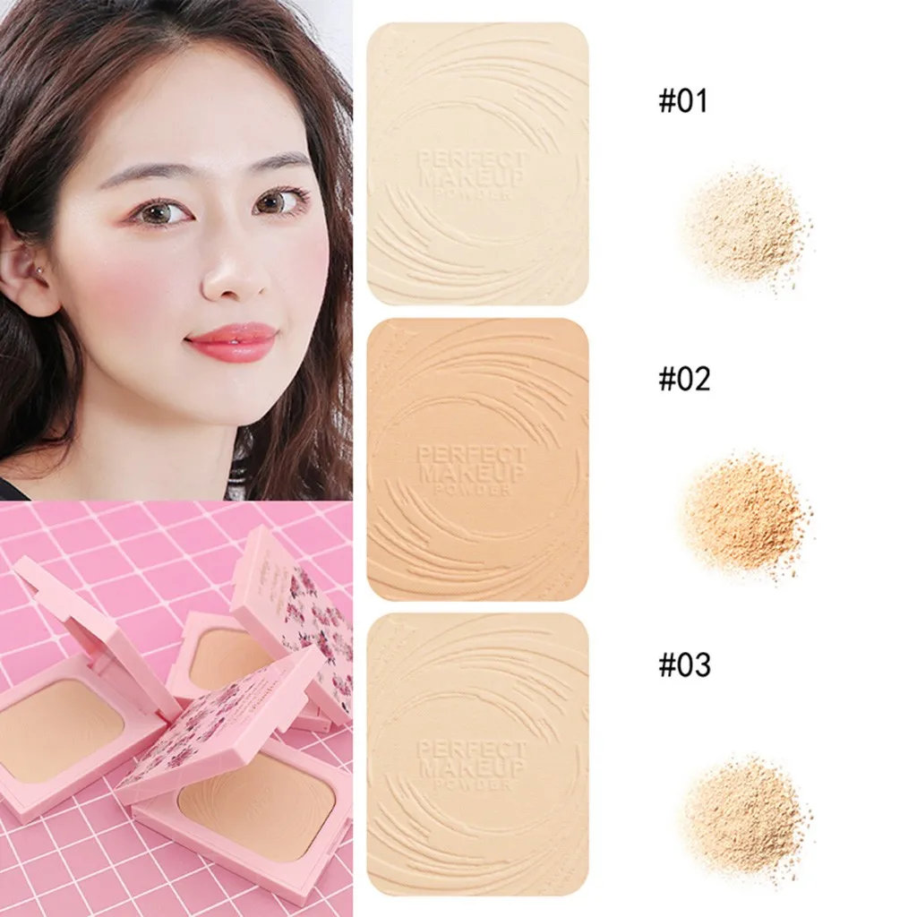 Foundation Makeup Three Color Powder Oil Control Thoroughly Set Makeup Concealer Waterproof Concealer Cosmetics Pressed Powder