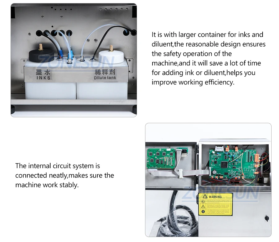 ZONESUN Inkjet Printing Machine With Bracket For Production Line