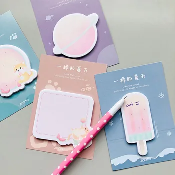 

30 pages Summer Ice Lolly Puppy Planet Memo Pads Sticky Notes Student Stationery