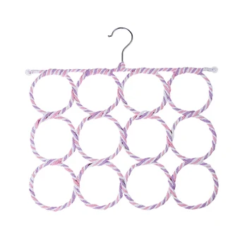 

Multi Purpose Ring Rope Hanging Scarf Belt Holder Hanger Wraps Storage Rangement Home Display Hook Shelf Organizer