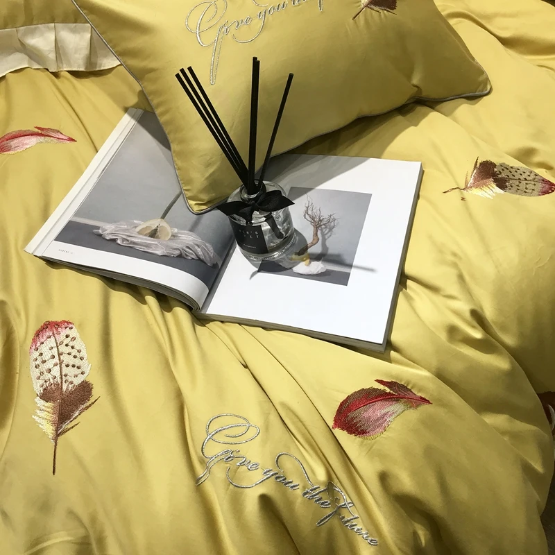 Новый плюшевый вышивка Утешитель Египетский хлопок bedllinen 4/7 шт набор стеганных одеял плоское покрывало queen king size комплект постельного белья
