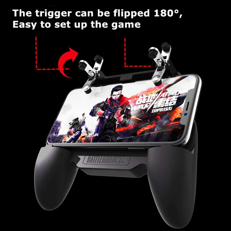  Retail Gaming Grip With Portable Charger Cooling FanFor Pubg Mobile Controller L1R1 Mobile Game Tri