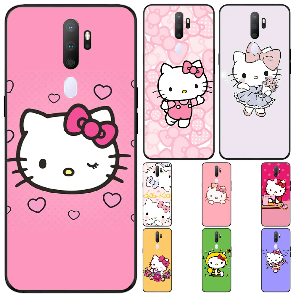 

OFFeier Lovely pink Hello Kitty Cover Black Soft Shell Phone Case For OPPO A83 1 71 72018 5S X5S X7 1K 73S X7 PRO 11X