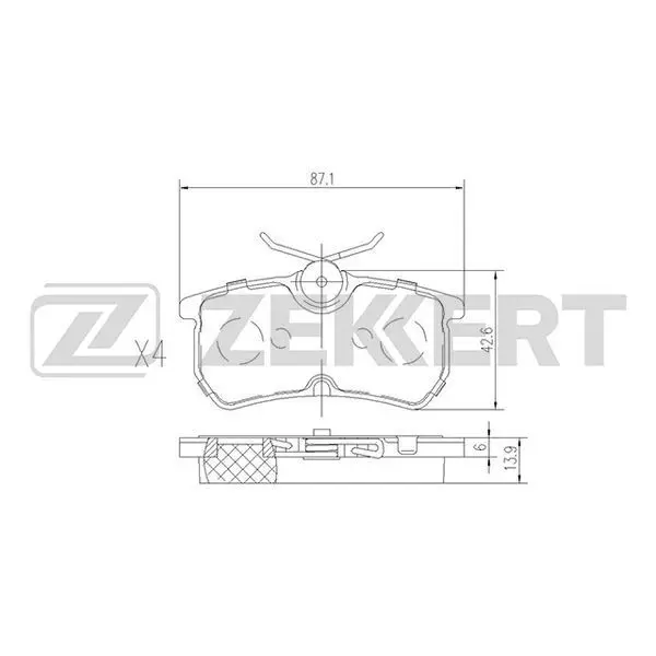 Колодки торм. диск. зад Ford Fiesta V 05- Focus 98 ZEKKERT bs-1
