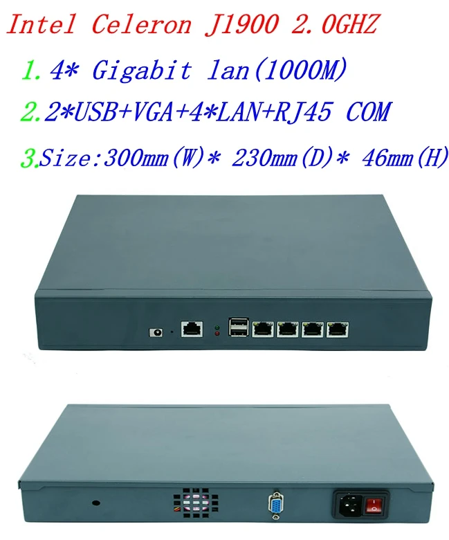 J1900 2 0 ГГц дешевый 4 * intel 1000M I211 ethernet брандмауэр устройство безопасности стойка