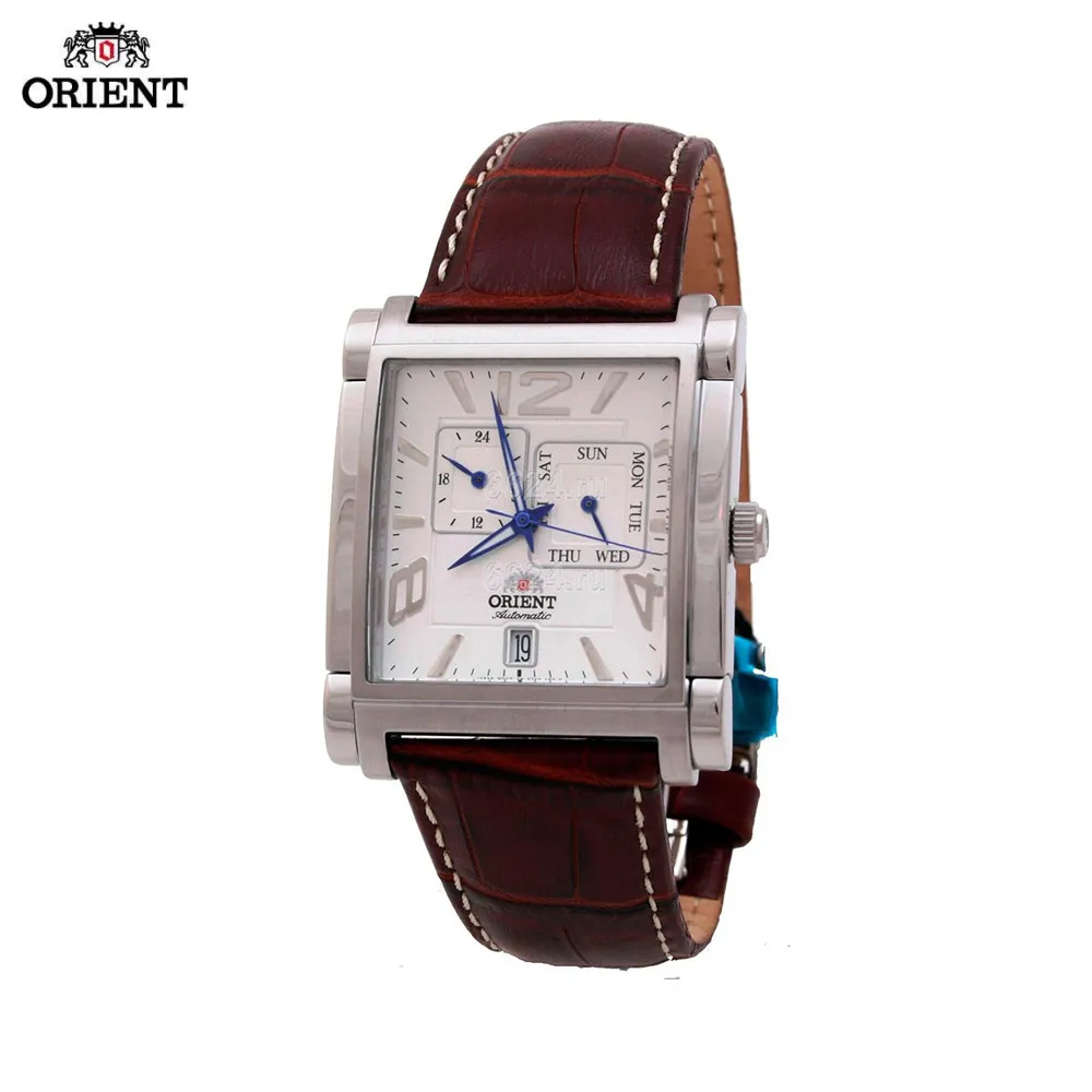 Наручные часы Orient ETAC005W мужские механические с автоподзаводом на кожаном