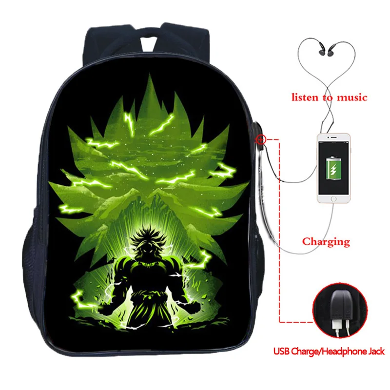 Dragon Ball Z Многофункциональный рюкзак Goku Vegeta школьные сумки для подростков девочек мальчиков зарядка через usb ноутбук рюкзак дорожные сумки - Цвет: 1