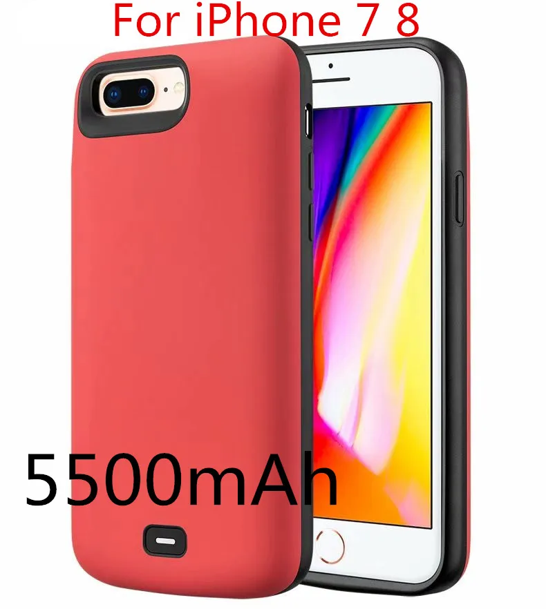 Чехол для зарядного устройства для iPhone 5, 6, 6s Plus, 7, 8 Plus, X, XS,, чехол для аккумулятора, тонкий, 4000-8000 мА/ч, внешний аккумулятор - Цвет: 8