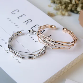 

YADA Gifts Fashion Geometry Open Cuff Bracelets&Bangles For Women Stainless Steel Bracelets Crystal Jewelry Bracelet BT200354