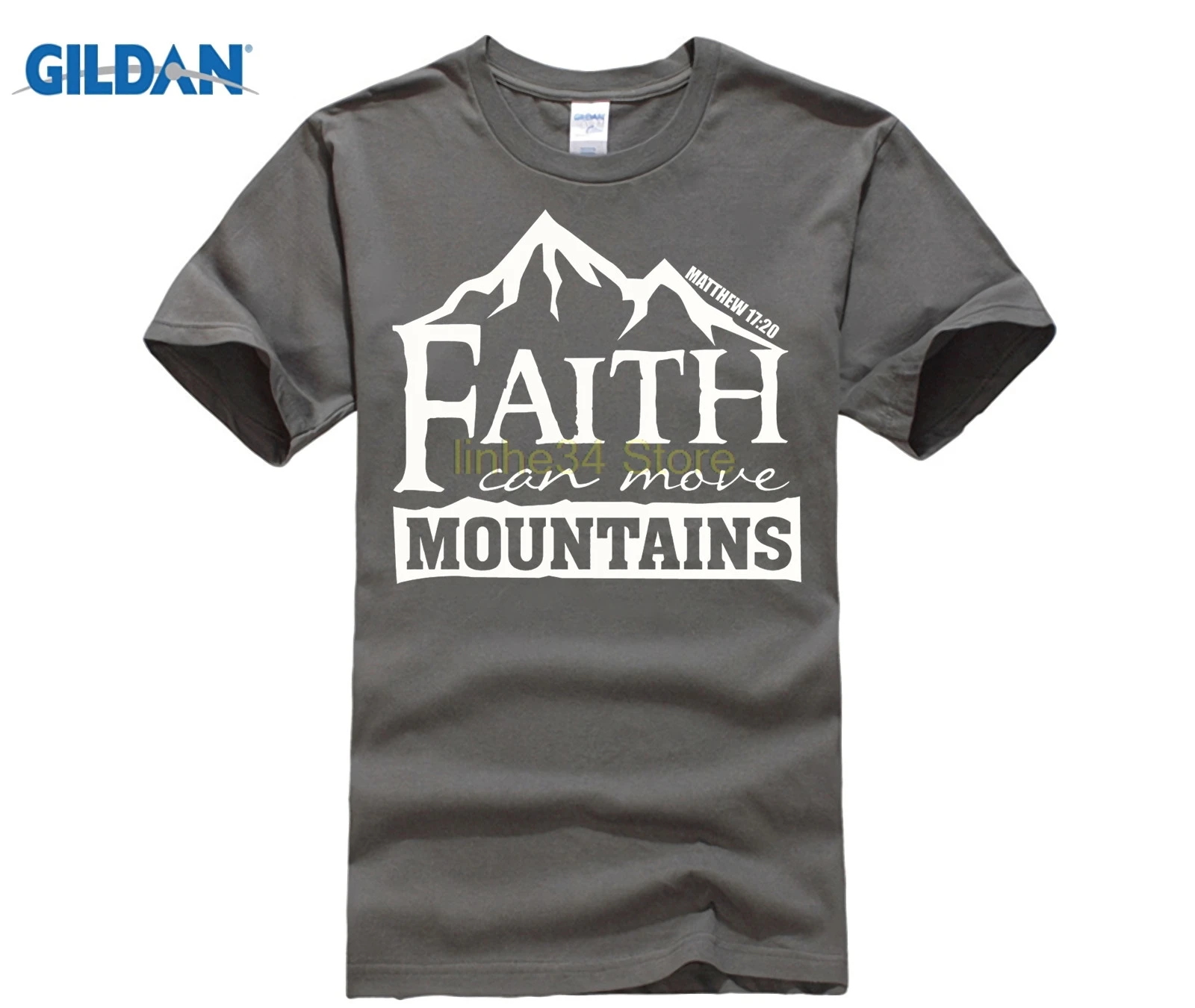 Футболка с принтом модная футболка коротким рукавом Faith Can Move Mountains-Matthew 17 20 Christian T