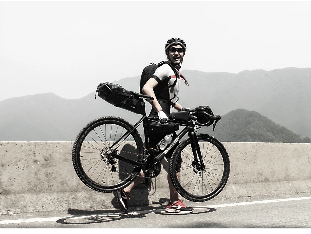 Rhinowal Bicycle Bags Waterproof Cycling Top Front Tube Frame Bag Large Capacity MTB Road Bicycle Pannier Black Bike Accessories (13)