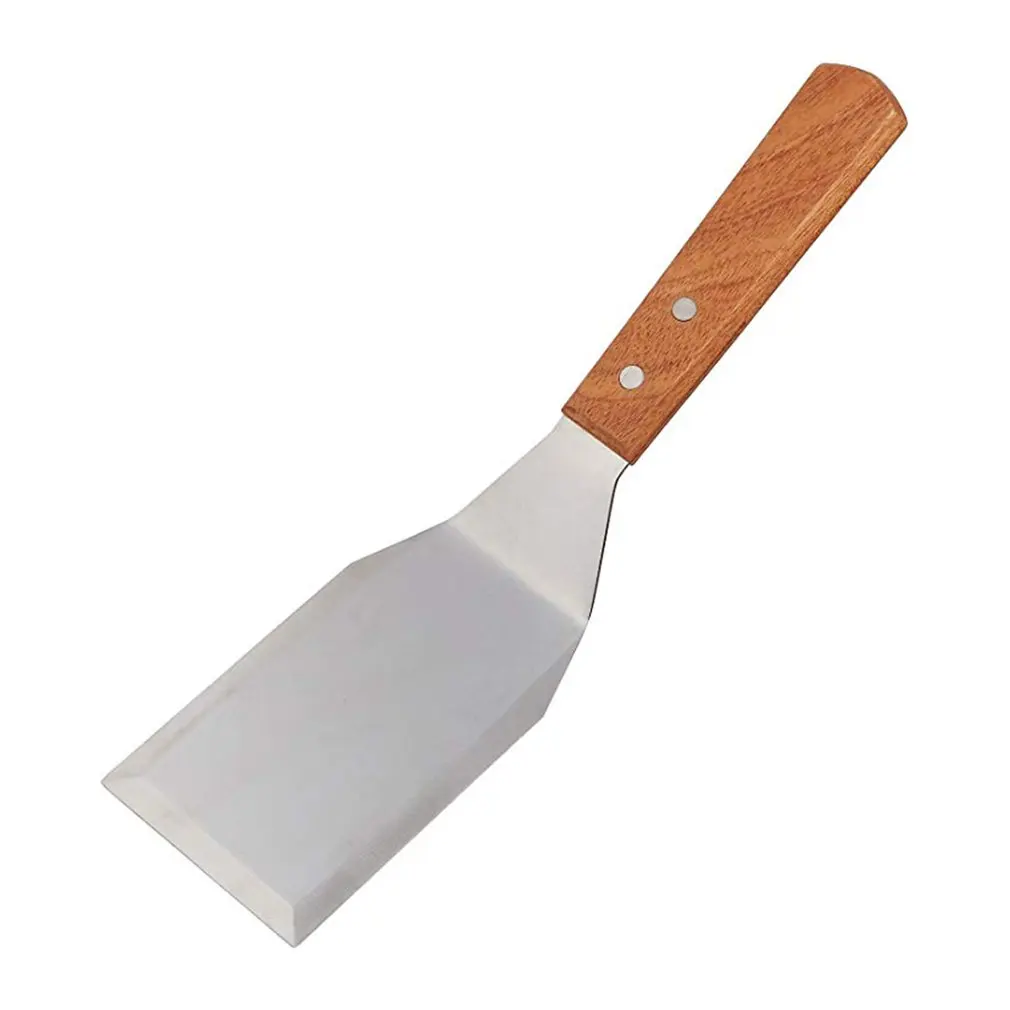 904 шпатель из нержавеющей стали, скребок, блинная Лопата для пиццы, Пакетная лопатка Цезарь, Западная лопатка, лопатка для переворачивания с деревянной ручкой