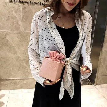 

#H25 Luxury Brand Small Bucket Bag Women Simple Drawstring Single Shoulder Messenger Bags Square Crossbody Bags For Women