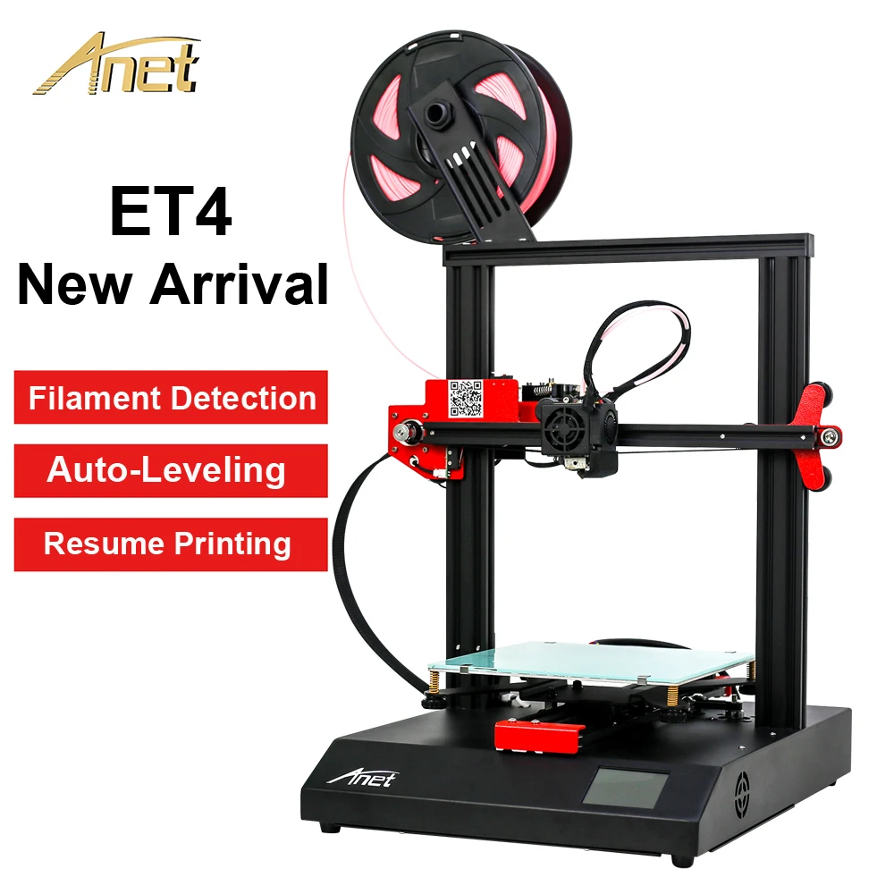 cheap Anet ET4 3D printer kit DIY Desktop 3D Printing Size 220*220*250mm with PLA Filament impresora 3d support Auto leveling Printer
