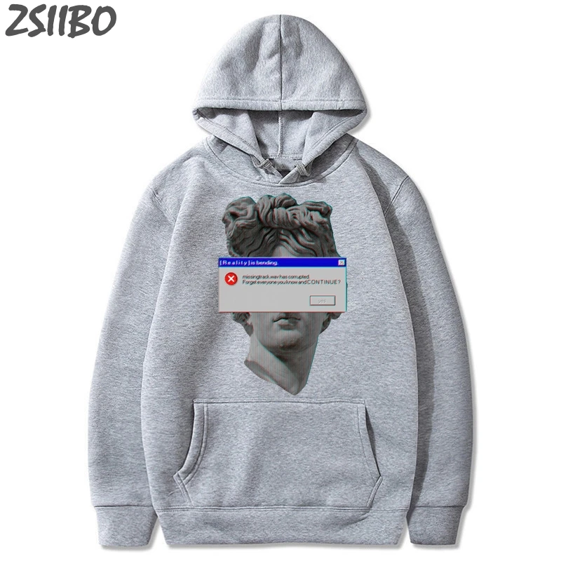 Мужские толстовки унисекс, Michelangelo, статуя Давида, Забавный принт, Vaporwave, пуловер, Повседневная Толстовка, Harajuku, худи, уличная одежда, пальто - Цвет: Hui1